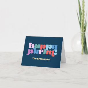 Lycklig Purim Sameach-kort för falsk manot Tack Kort