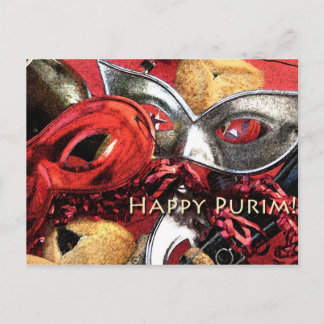 Lycklig Purim-vykort Vykort