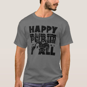 Lycklig Purim Y'all Jewish Helgdag Costume Funny T Shirt