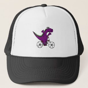 Lycklig purpurfärgad Dinosaurridningcykel Keps