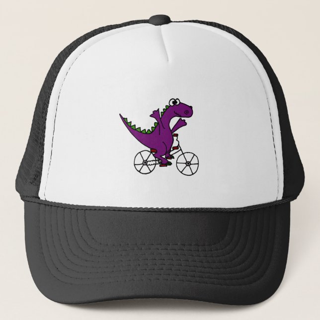 Lycklig purpurfärgad Dinosaurridningcykel Keps (Framsida)