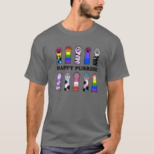Lycklig Purride Katter Tassar HBT Katt Regnbåge Pr T Shirt