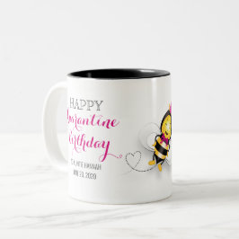 Lycklig Quarantine Birthday med Lycklig Bee Två-Tonad Mugg