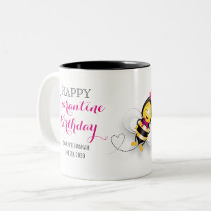 Lycklig Quarantine Birthday med Lycklig Bee Två-Tonad Mugg
