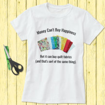 Lycklig Quilters Humor T-Shirt