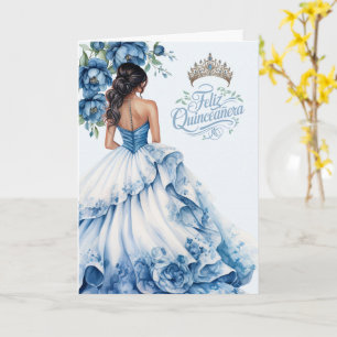 Lycklig Quinceanera 15-årsdag Nyanser av Blått Kort