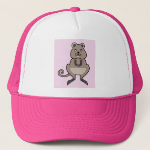 Lycklig QUOKKA - Djurälskare - Australien - Rosa Keps