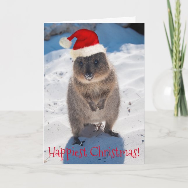 Lycklig Quokka - jul och nyår Kort (Framsida)