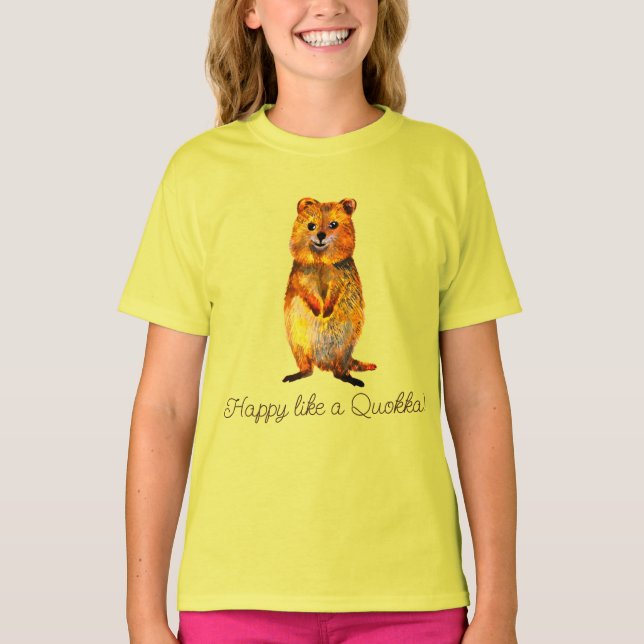 Lycklig Quokka T Shirt (Framsida)