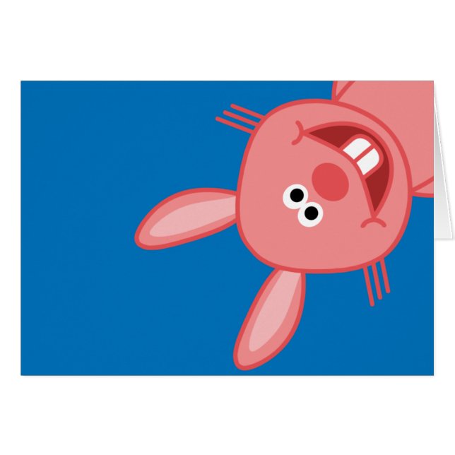 LYCKLIG RABBIT HÄLSNINGSKORT (Framsidan Horizontal)