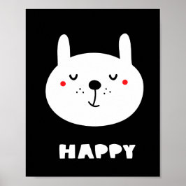Lycklig Rabbit Poster