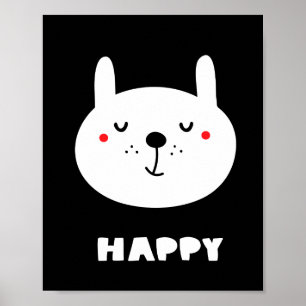 Lycklig Rabbit Poster