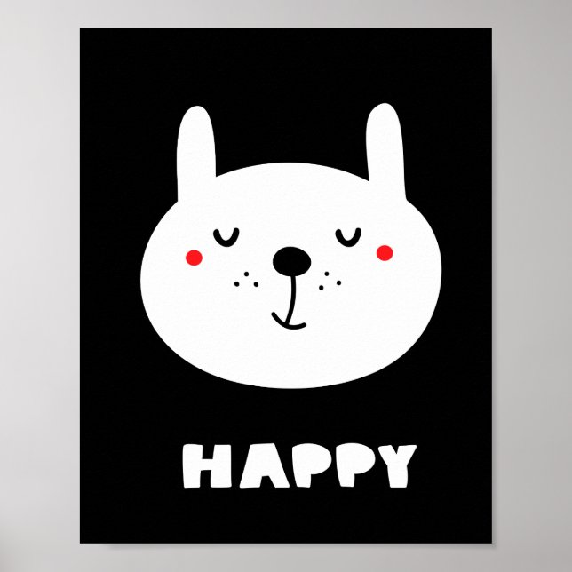 Lycklig Rabbit Poster (Framsidan)