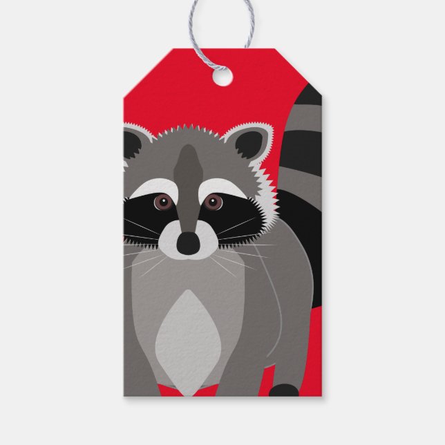 Lycklig Raccoon Day Raccoon Day God jul Presentetikett (Framsidan)
