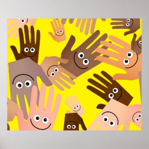 Lycklig räcker tapeten poster