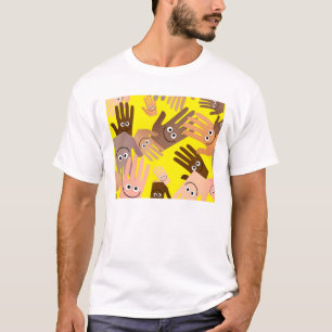 Lycklig räcker tapeten t shirt