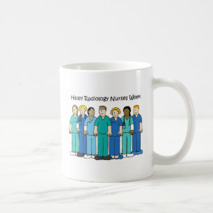 Lycklig radiologi vårdar vecka kaffemugg