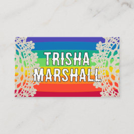 Lycklig Rainbow Crochet Affärskort Visitkort