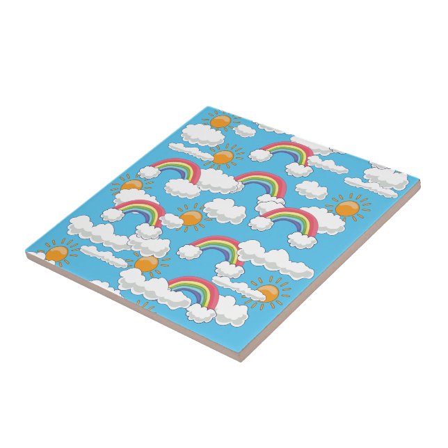 Lycklig Rainbow Kakelplatta (Sidan)