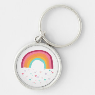 Lycklig Rainbow Magic Rund Silverfärgad Nyckelring