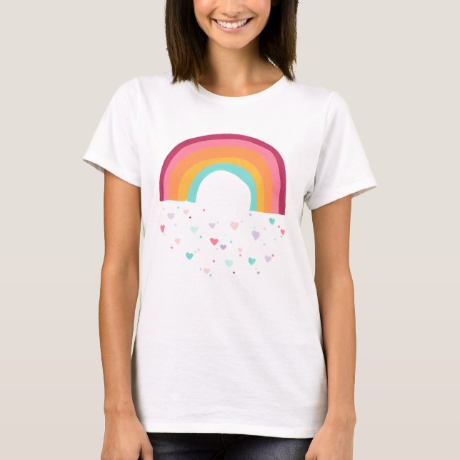 Lycklig Rainbow Magic T Shirt (Framsida)