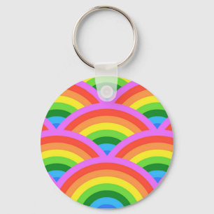 Lycklig Rainbow Nyckelring