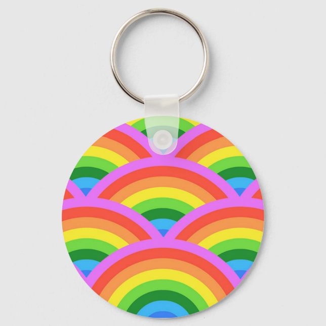 Lycklig Rainbow Nyckelring (Framsida)