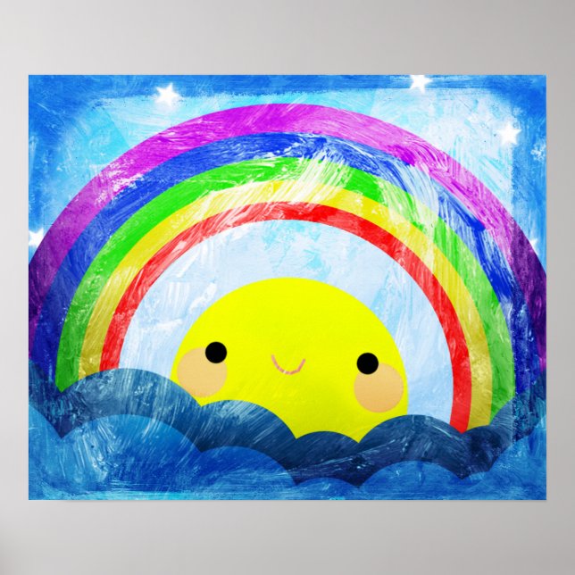 Lycklig Rainbow Poster (Framsidan)