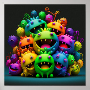 Lycklig Rainbow Smiling Creates Poster