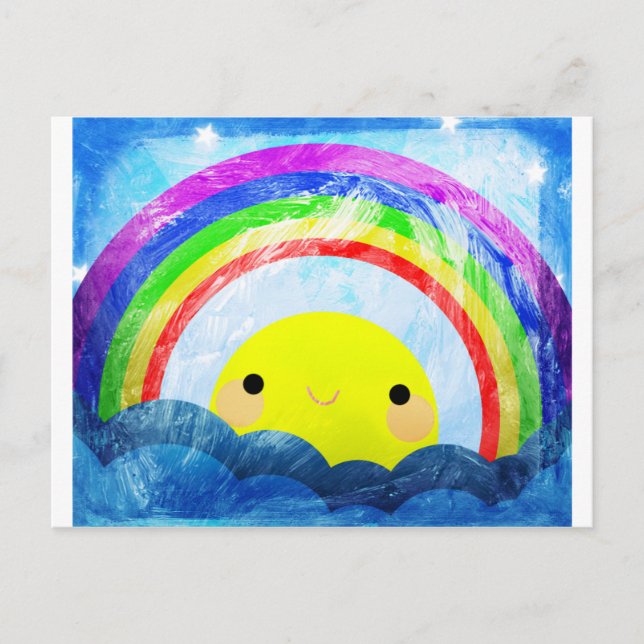 Lycklig Rainbow Vykort (Framsida)
