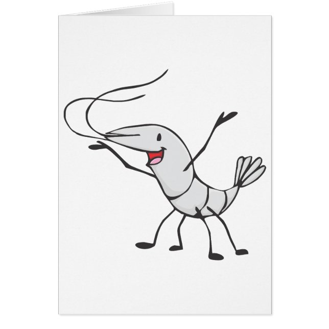 Lycklig räkatecknad hälsningskort (Framsidan)