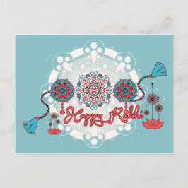 Lycklig Rakhi, Raksha Bandhan, dammblått Vykort