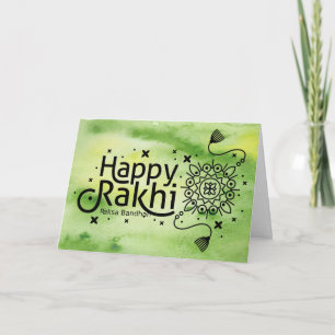 Lycklig Rakhi, Raksha Bandhan, grönt Kort