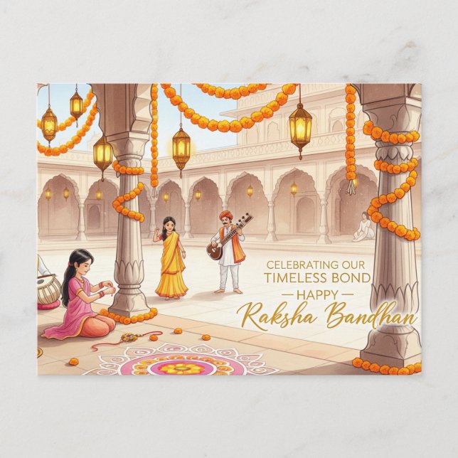 Lycklig Rakhi, Raksha Bandhan Vykort (Framsida)