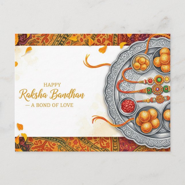 Lycklig Rakhi, Raksha Bandhan Vykort (Framsida)