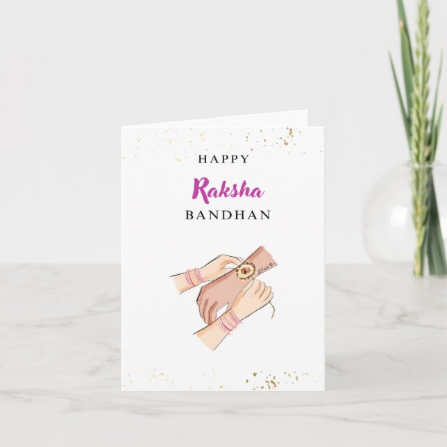 lycklig rakhi, rakshabhan, indian festival, helgkort (Framsida)