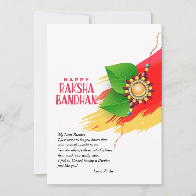 Lycklig Raksha Bandhan Greeting Card (Framsida)