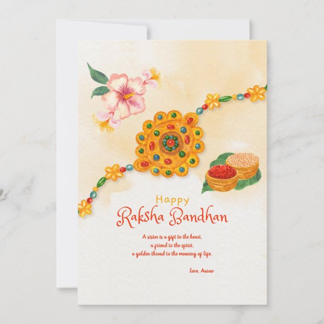 Lycklig Raksha Bandhan Greeting Card (Framsida)