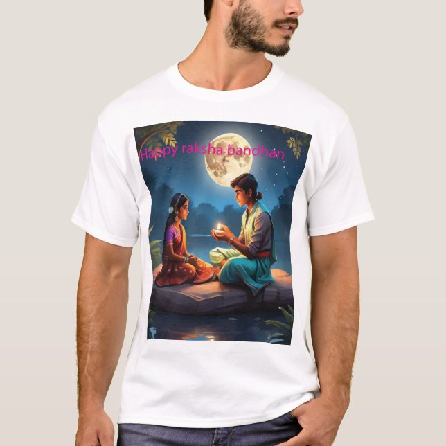 Lycklig Raksha Bandhan T Shirt (Framsida)