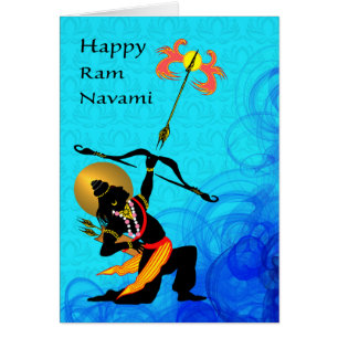 Lycklig Ram Navami, Lord Rama med fallpil Hälsningskort