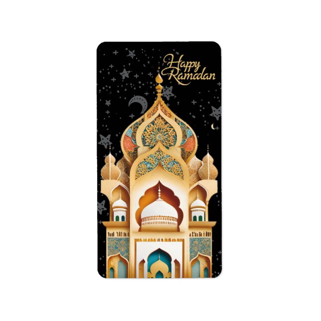 lycklig Ramadan Adressetikett (Framsidan)