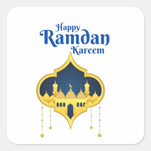 Lycklig Ramadan Kareem 2022 Fyrkantigt Klistermärke