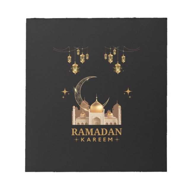 Lycklig Ramadan Kareem-Eid Mubarak Hälsning Anteckningsblock (Framsida)