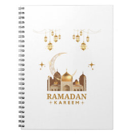 Lycklig Ramadan Kareem-Eid Mubarak Hälsning Anteckningsbok