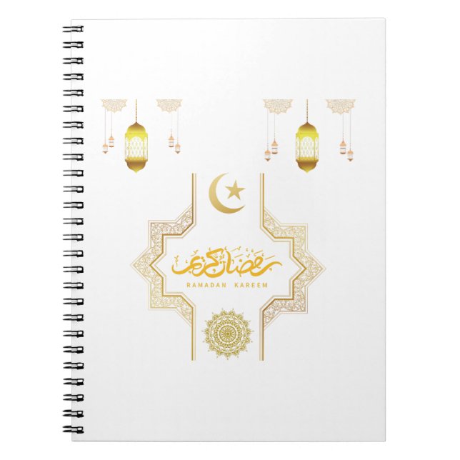Lycklig Ramadan Kareem-Eid Mubarak Önskemål Helgda Anteckningsbok (Framsidan)