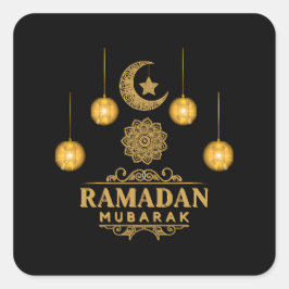 Lycklig Ramadan Kareem och Eid Mubarak 2023 Fyrkantigt Klistermärke