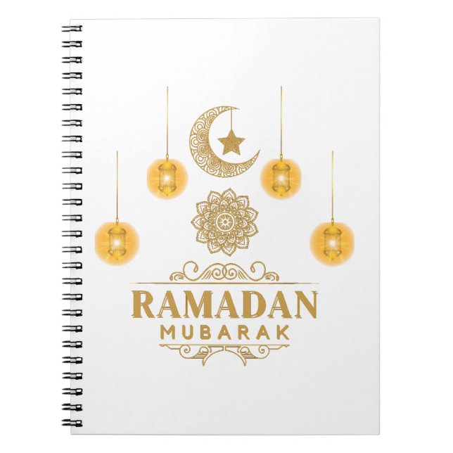 Lycklig Ramadan Kareem och Eid Mubarak 2023 Helgda Anteckningsbok (Framsidan)