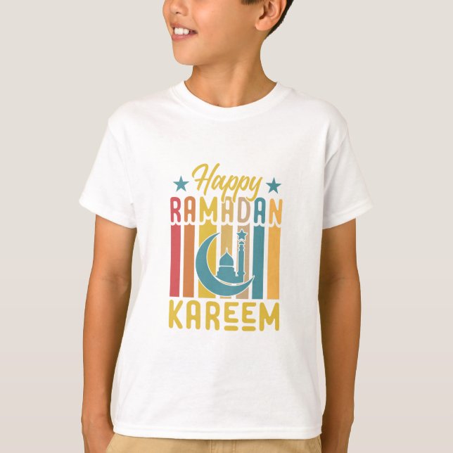 Lycklig Ramadan Kareem T Shirt (Framsida)
