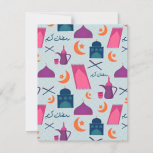 Lycklig Ramadan Mönster Julkort