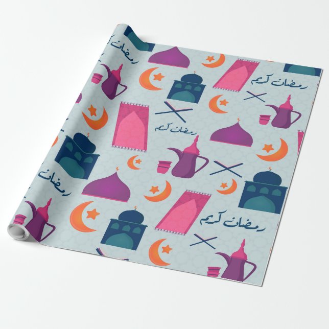 Lycklig Ramadan Mönster Presentpapper (Utrullad)